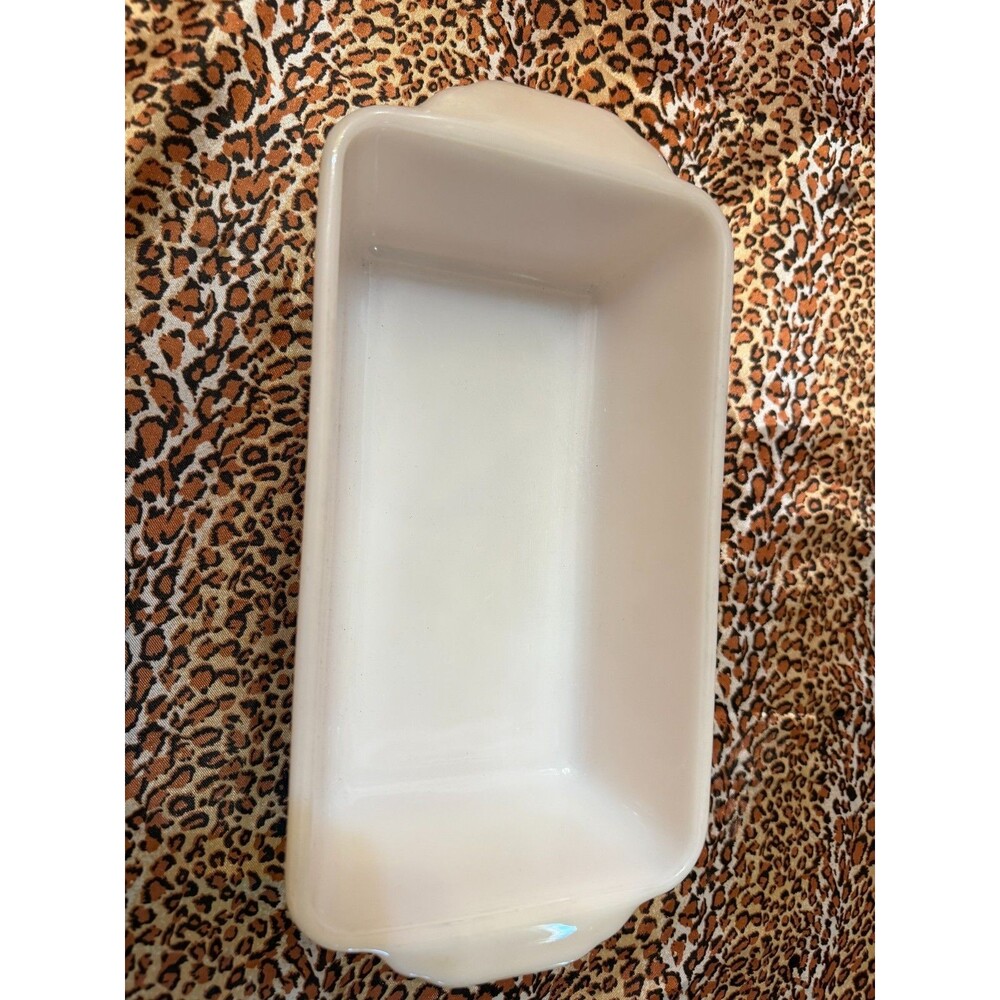 Vintage Fire King Peach Lustre Items - #409 Bread Loaf Pan. Made In USA
